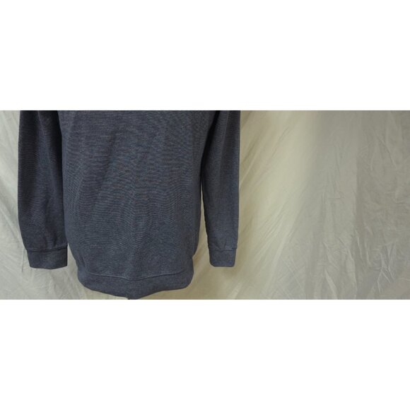 Chaps Mens Medium Blue White Stripes Quarter Zip Pullover Long Sleeve Shirt - Picture 3 of 12